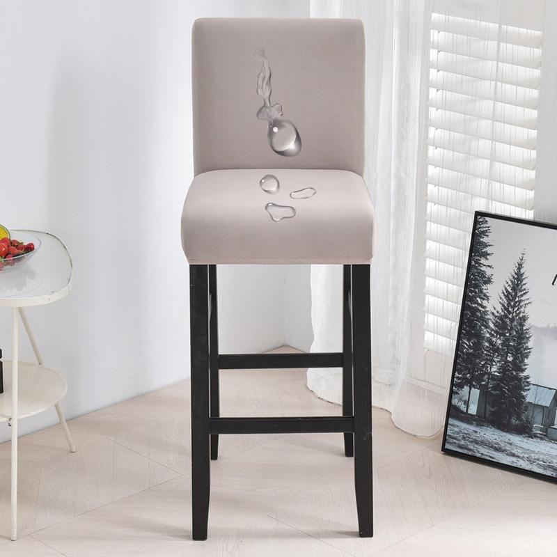 Waterproof Short Back Bar Chair Cover Solid color Stretch Swivel Chair Cover Stretch Small Size Bar Stool Seat Covers for Hotel Banquet Dinin