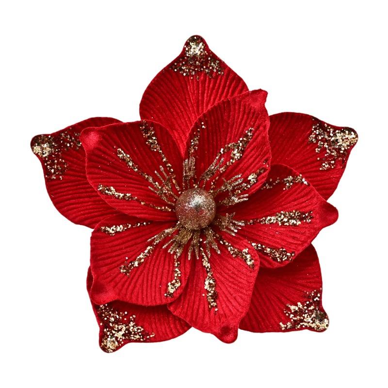 Gold Dust Christmas Flower Christmas Tree Ornament Accessories Christmas Wreath Ornament Christmas Decoration Flower Head False Flower