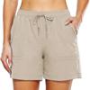 Women's  Color Workout Hidden Pockets Athletic Shorts Legs Beach Pants