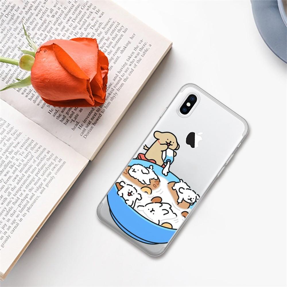 Cartoon Line Dog Phone Case For iPhone 14 13 12 11 Pro Max XS X XR SE 2020 6 7 8 Plus Mini Protective Cover