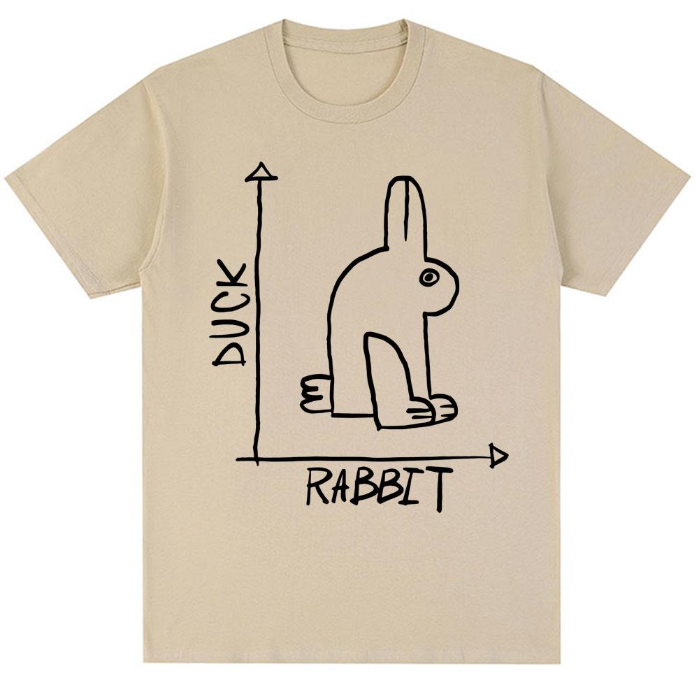 Funny Rabbit Duck Design Meme T Shirt Fashion Men Women Humor Cute Short Sleeve Oversized 100% Cotton Casual T Shirts Streetwear