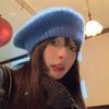 Solid Color Knitted Beanie Cap Wool Painter Hat Casual Mohair Beret  Autumn Winter