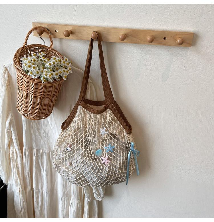 2025 Summer New Fashion Casual Women's Armpit Bag Women's Mesh Pocket Shoulder Tote Bag Beach Messenger Women's Bag
