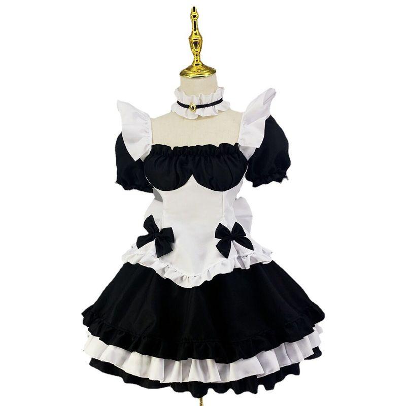 Game Costume Cosplay Miracle Nikki World Tour Black and White Chocolate Maid Outfit Lolita Princess Dress