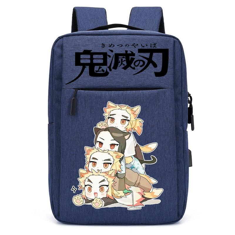 Japan Cartoon Comics Demon Slayer USB Charging Backpack Large Capacity Student Casual Backpack 0004