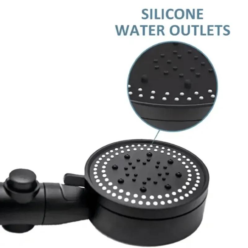 Hot Seller High Pressure Water Saving Five Modes Handheld Shower Head with One-Touch Stop Button Shower Hose Set