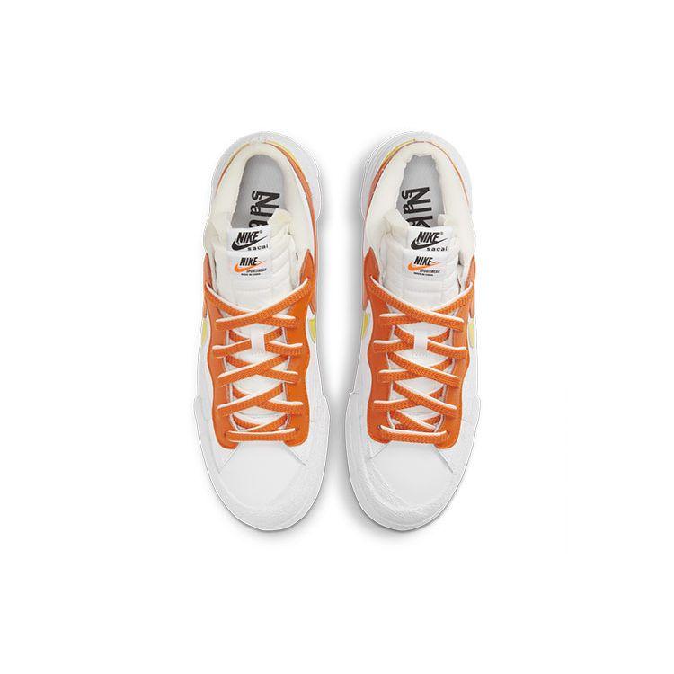 sacai x Nike Blazer Low Magma Orange Unisex Sneakers White DD1877-100