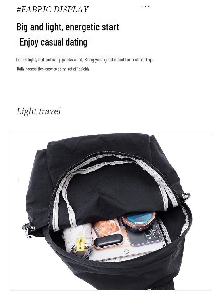 2025 Frühling Koreanischer Damen-Nylon-Rucksack: Trendy einfarbige lässige Schultasche für Schüler