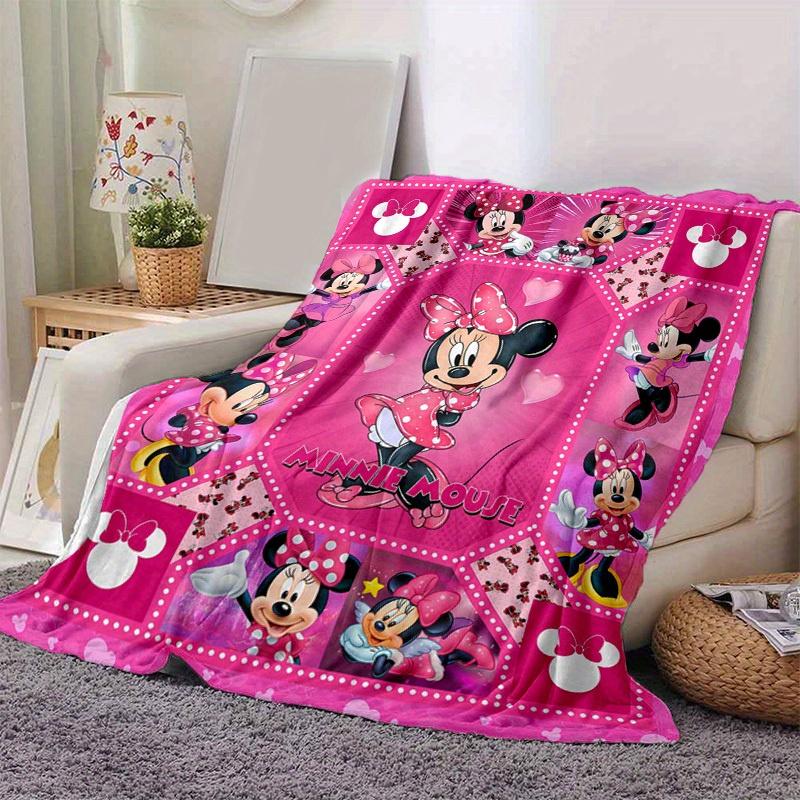 

1pc. Minnie Mouse Pink Polka Dot Quilt Coverlet Blanket for Home Decor, All Seasons Use, Cartoon Throw Gift for Room,Soft Flannel Throw Blan 100x150cm