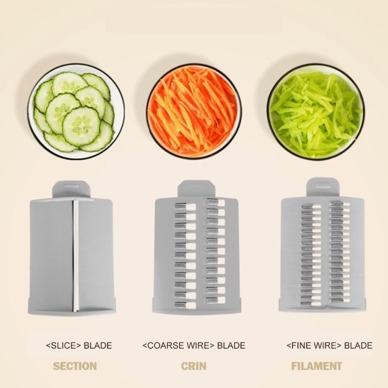 Multifunctional Hand Crank Rotary Vegetable Slicers Grater with Multiple Blade and Handle For Cheese Fruits Shredding