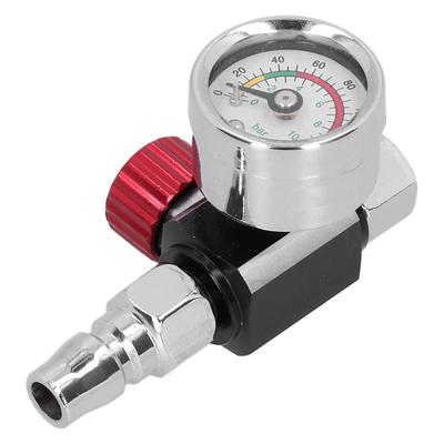 0-140psi/0-10bar Paint Spray Gun Air Regulator with G14in Thread, Spray Paint Air Pressure Regulator, Pressure Adjusting Valve Gauge
