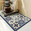 Retro Drying Mat Super-Absorbent Countertop Mat Tableware Drain Pad Kitchen Placemat Home Draining Mats Table Counter Pads