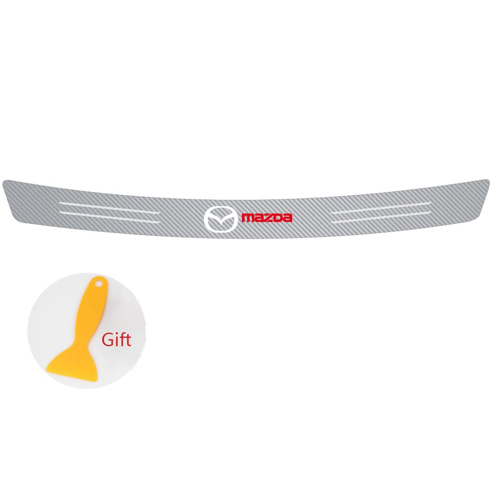 AAFA1 Car Rear Bumper Trunk Carbon Fiber Protective Sticker Anti-scratch Protective Film For Mazda 3 6 MS Demio CX-3 CX-5 Axela CX-8