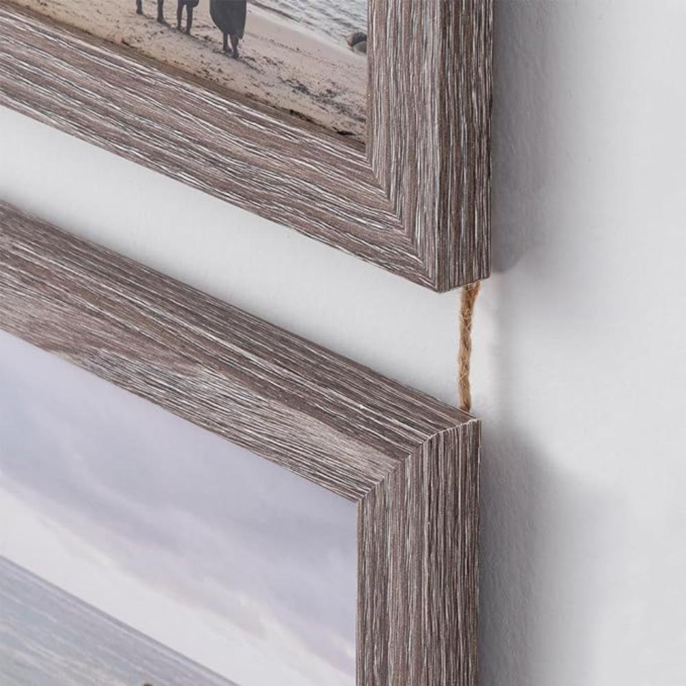 Neue 6-Zoll-Wandbilderrahmen Dekorative Holzmaserung Wandmontierter Fotorahmen Gemälderahmen Wanddekoration