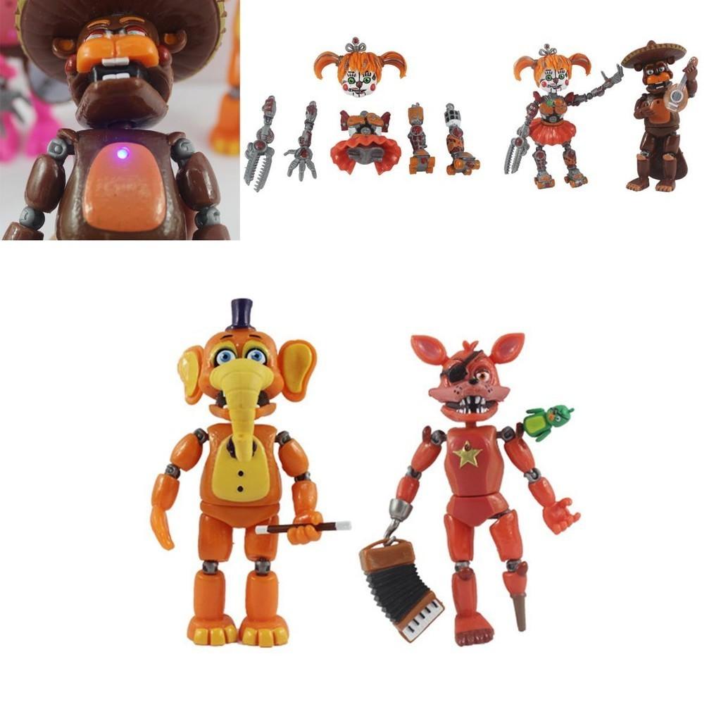 Sześcioczęściowy zestaw sześciu świecących figurek akcji Five Nights At Freddy's z ruchomymi stawami dla dzieci