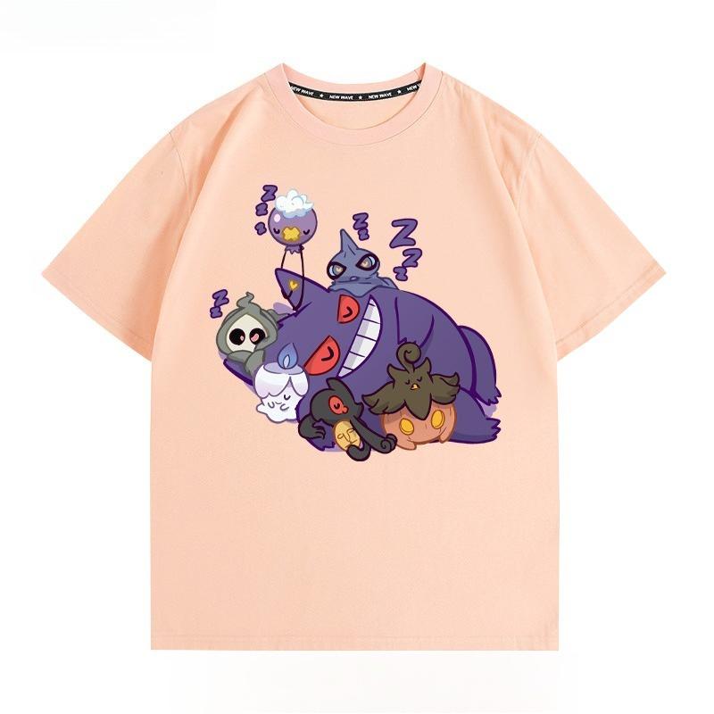 Cartoon couple wearing short sleeved top for men and women in summer anime peripheral joint T-shirt