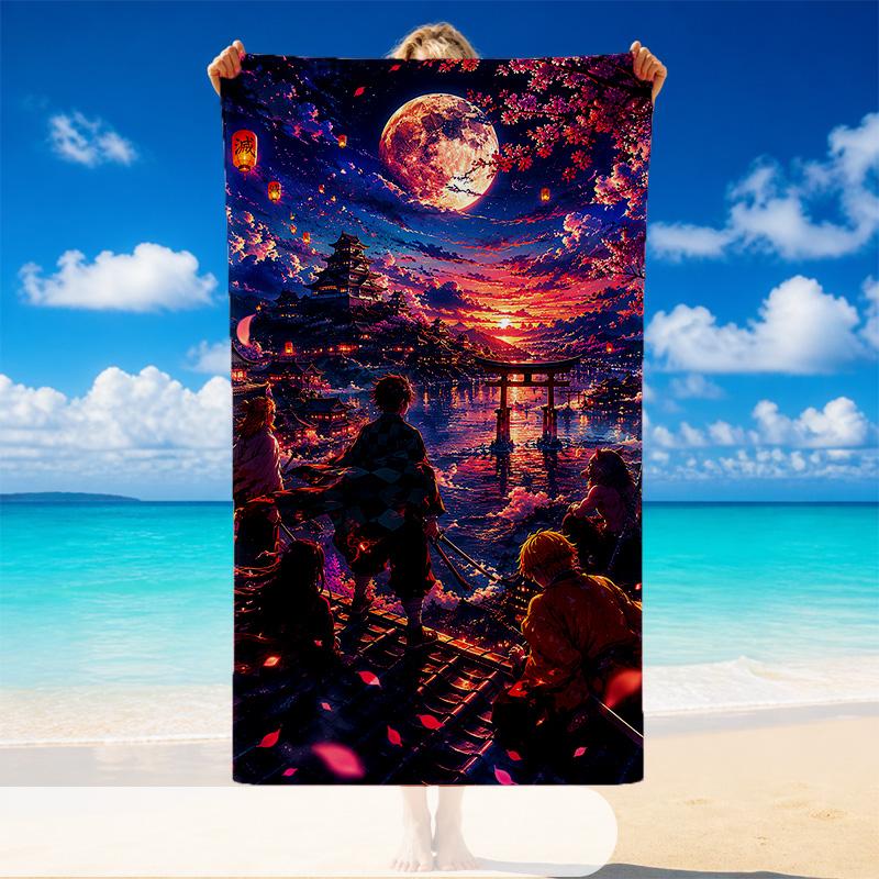 Demon Slayer Beach Towel, Soft Large Absorbent Towel For Beach Swimming Pool Travel Vacation
