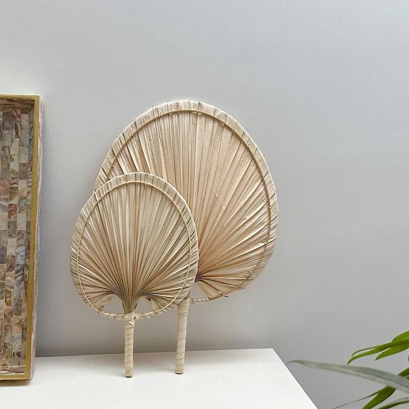 Hand Woven Craft Fan Summer Cooling Mosquito Repellent Fan Natural Palm Leaf Hand Shake Fan Ancient Fan Home Decoration