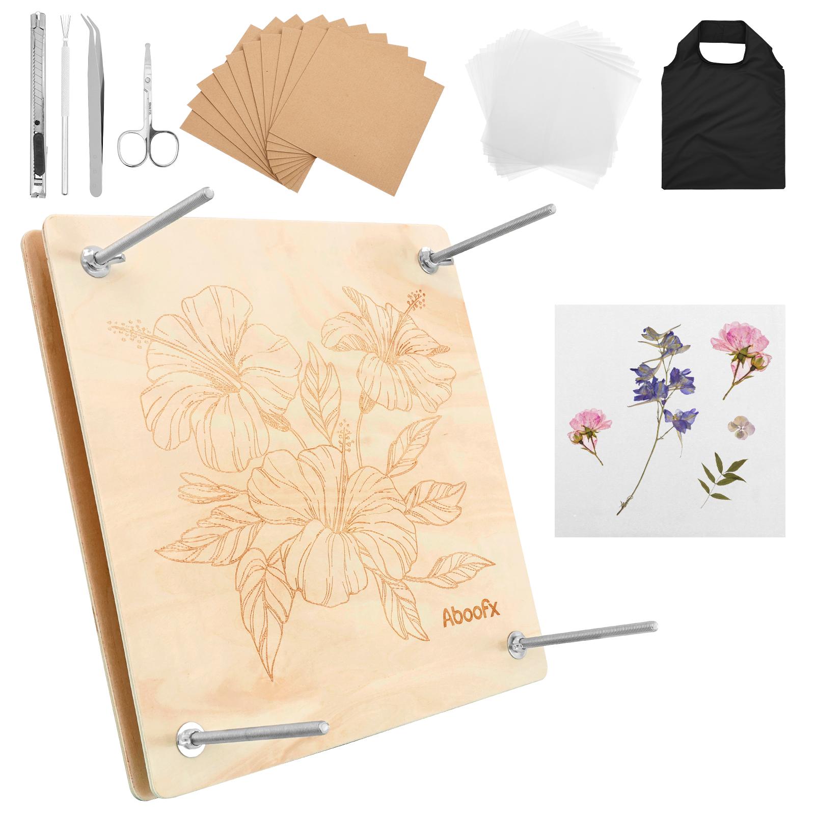 

1 Set Large Flower Press Kit 11 x 7 /11 x11 DIY Wooden Flower Pressing Kit Removable Plant Specimen Crafting Tools for DIY Art