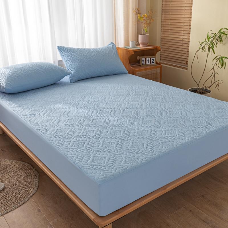 Waterproof Quilted Mattress Cover - Cotton Top, Antibacterial Fiber Fill, TPU Waterproof Layer - A-Class Health Standard