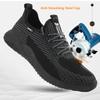 Chaussures de sécurité légères pour hommes Baskets de travail de sécurité respirantes avec embout en fer Chaussures indestructibles Hommes Femmes Chaussures de travail d'été