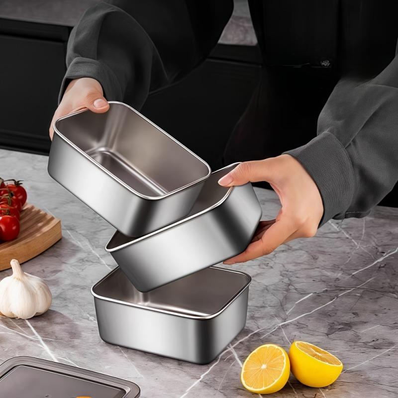 8pcs Stackable Stainless Steel Food Storage Containers with Airtight Lids, Suitable for Microwave and Meal Prep Use