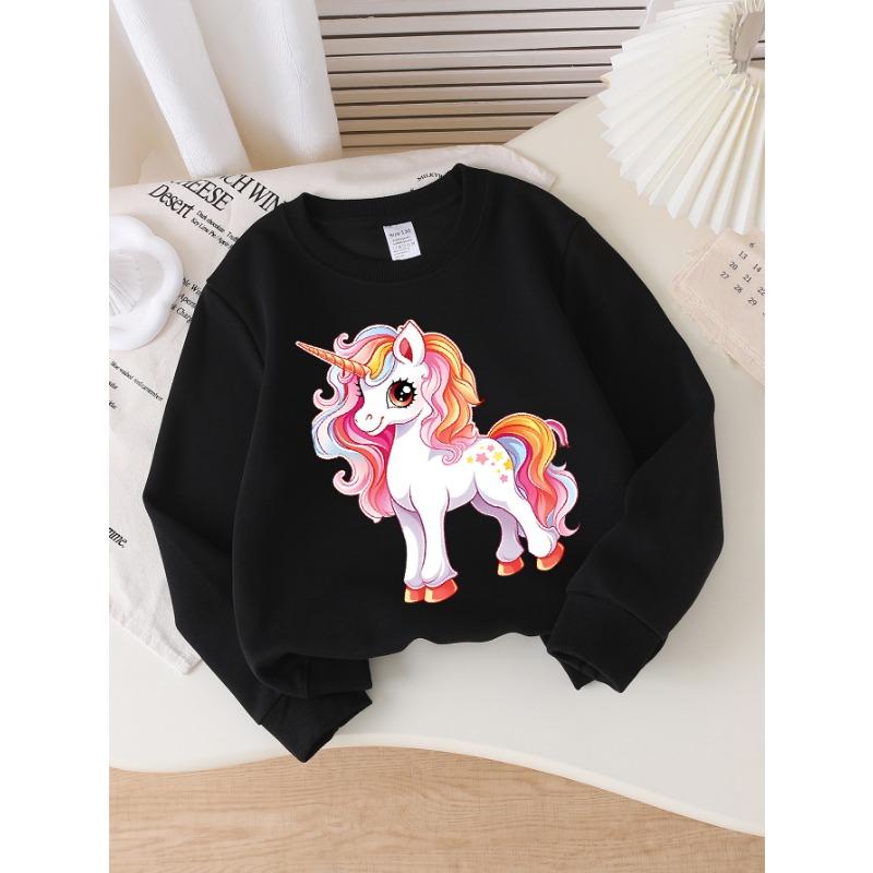 European sizes Girls` Crewneck Sweatshirt Unicorn