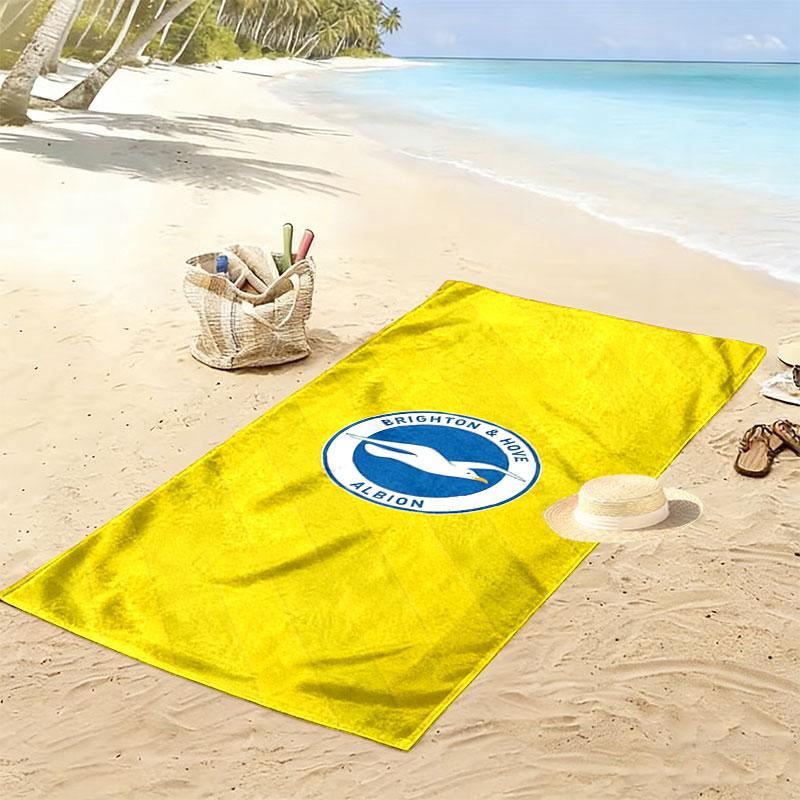 Brighton & Hove Albion Tryckt Strandhandduk, Stor Mjuk Snabbtorkande Handduk för Strand Camping Simning