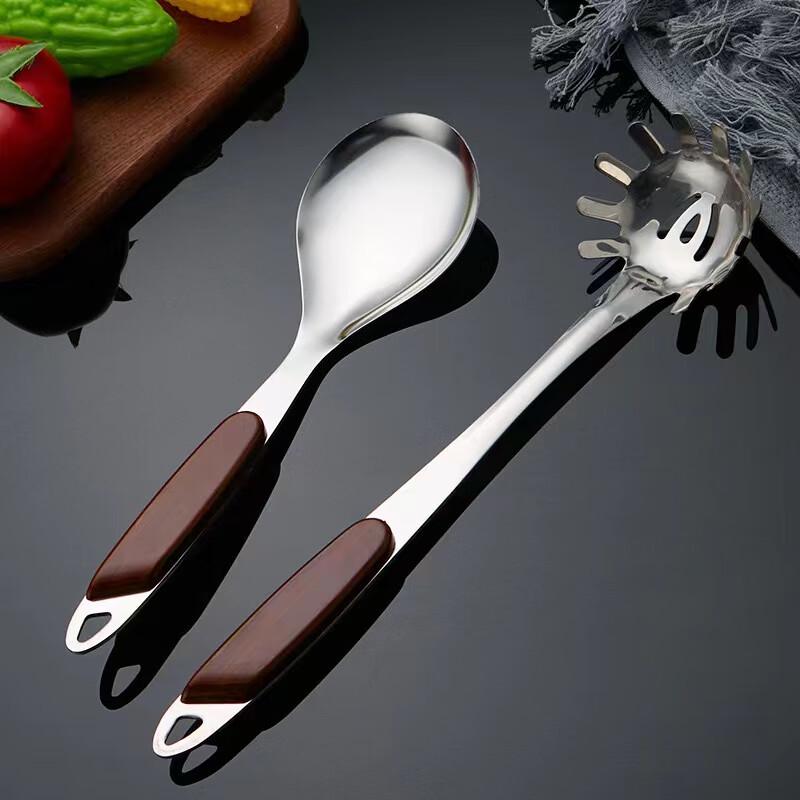 Stainless Steel Noodle Ladle with Wood Grain Handle