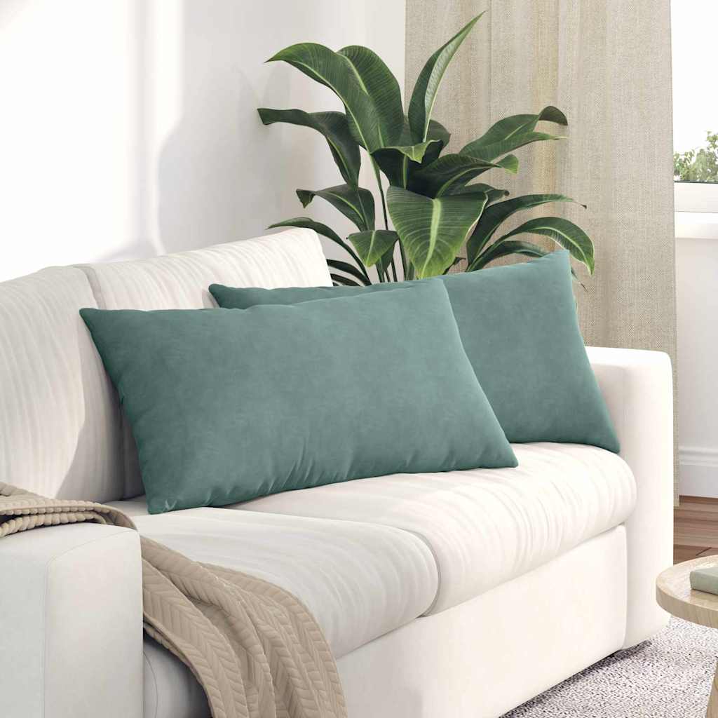 Sofa Cushions 2 Pieces Sea Green 80 X 40 Cm Cord Fabric
