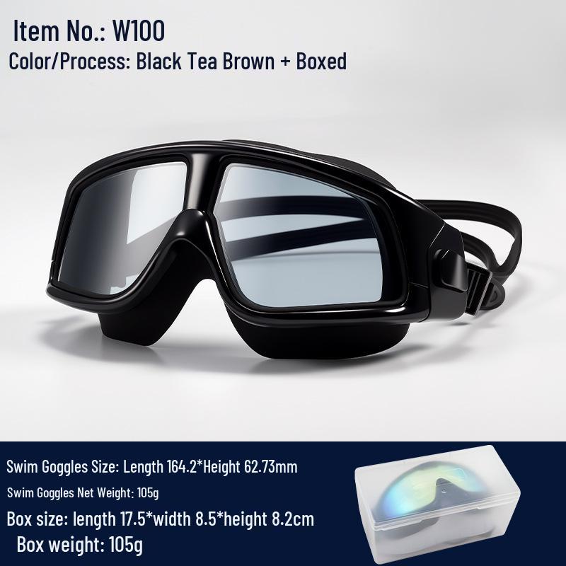 High-Definition Anti-Fog Adult Waterproof Swimming Goggles - Unisex Large Frame Design