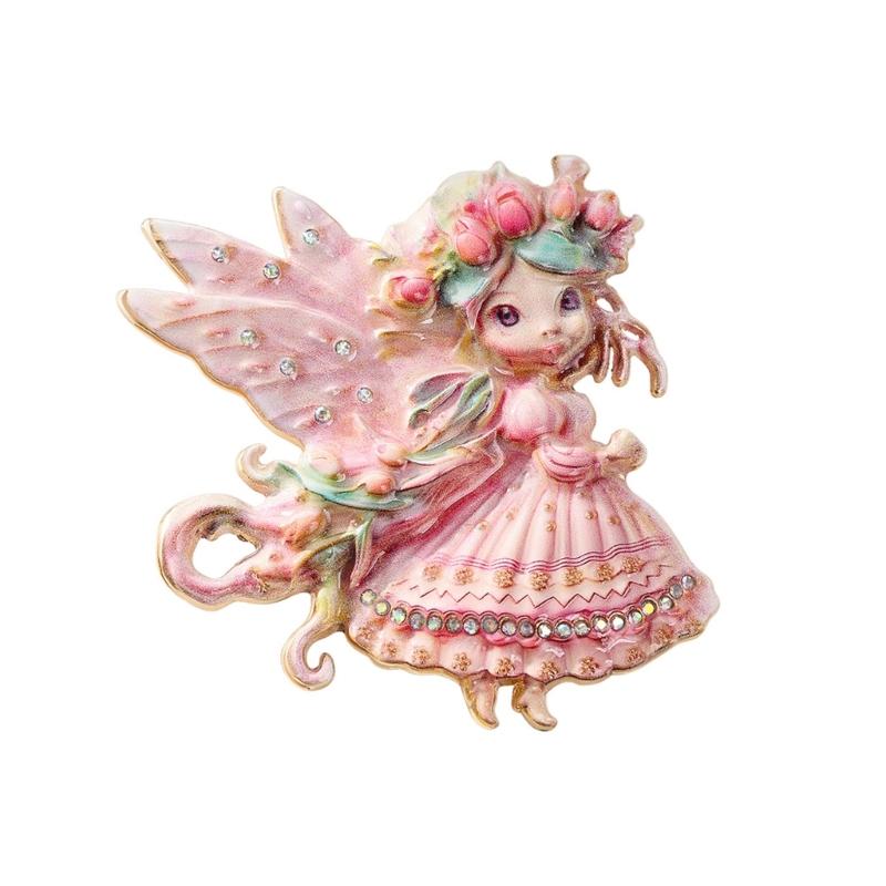 Flower Elf Brooch Zinc Alloy Lightweight Lapel Pin For Comfortable Wear Ideal Parties Weddings Daily Fashion Accessory