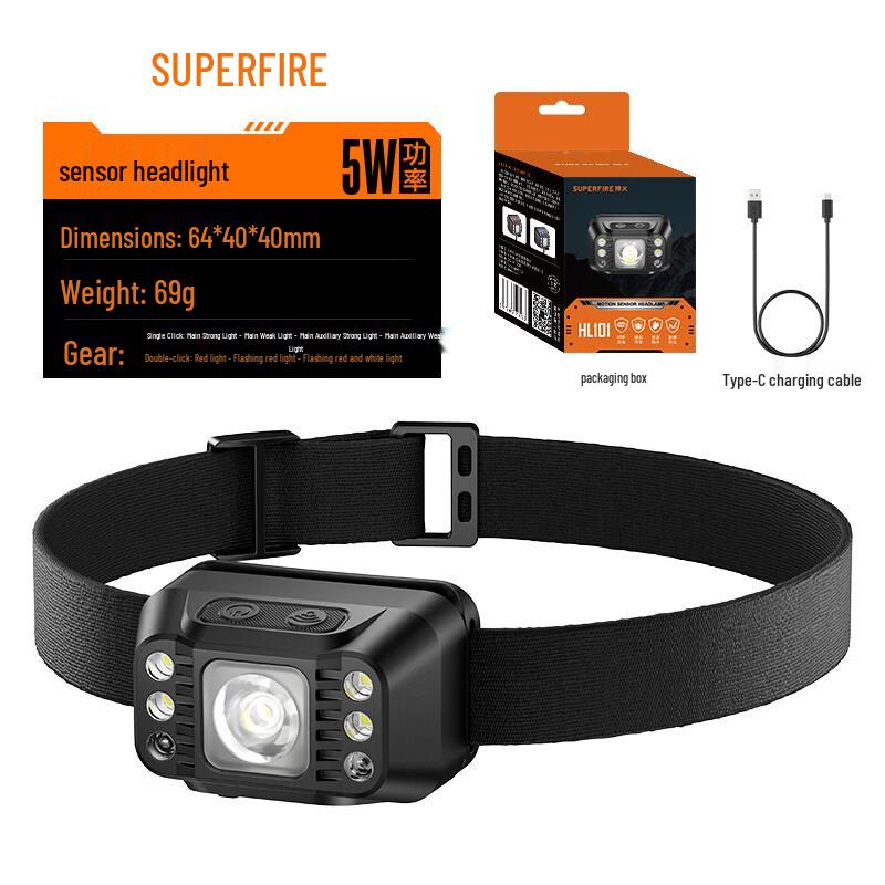 SupFire Rechargeable Sensor Headlamp