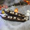 Halloween Resins Skull Boats Backflow Incenses Burners Smoke Incenses Holder Set