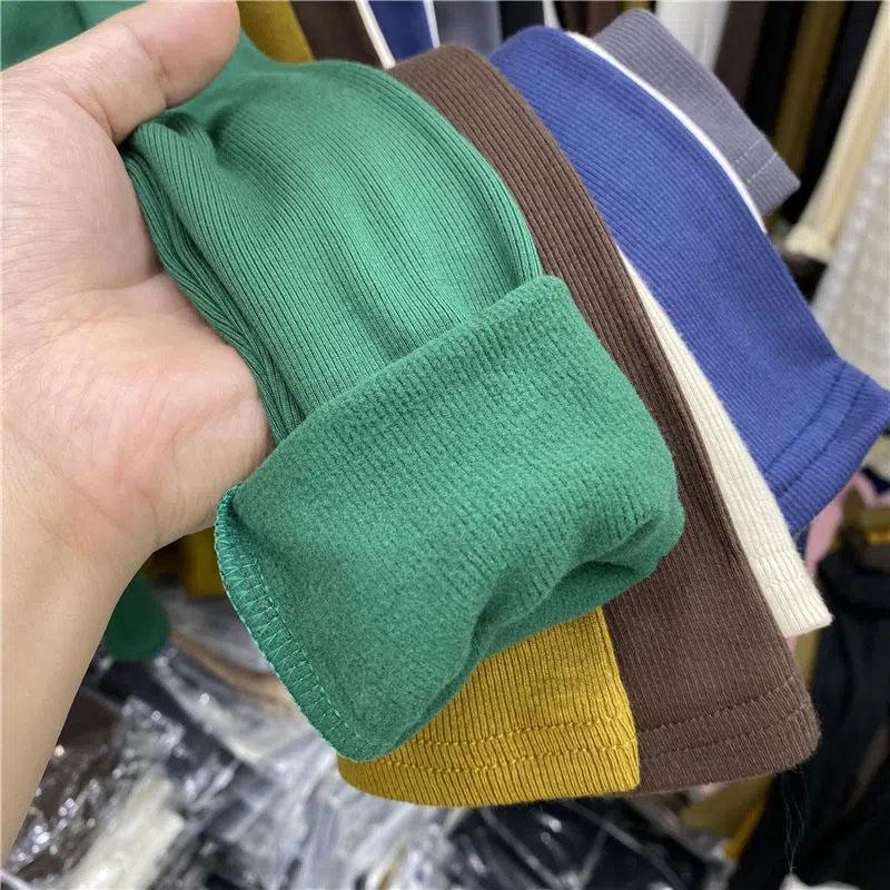 Podzimní a zimní jednobarevné univerzální tričko s vysokým límcem a tenkou sametovou nití pro ženy, vnitřní spodní díl, silný top