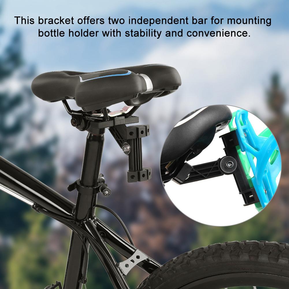 Double Bicycle Kettle Water Bottle Extension Rack Holder Cage Adapter For Bike Back Saddle