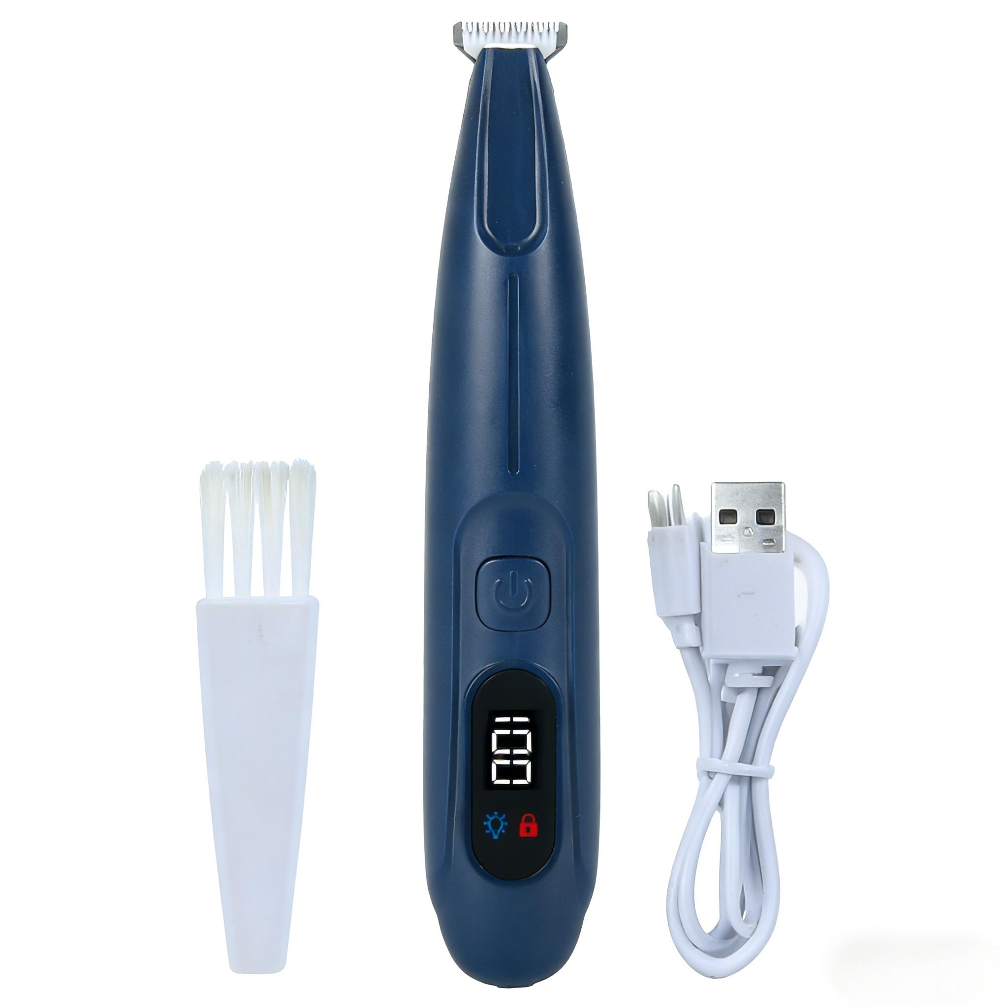 

Dogs Cats 2 in 1 Grooming Kit Pet Hair Trimmer with LED & UV Light, Waterproof Electric Shaver синий