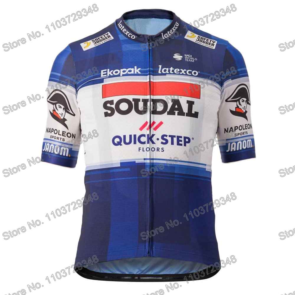 Soudal Quick Step Cycling Jersey Men's Set Summer Cycling Clothing Road Race Bike Shirt Suit MTB Women Bicycle Bib Shorts