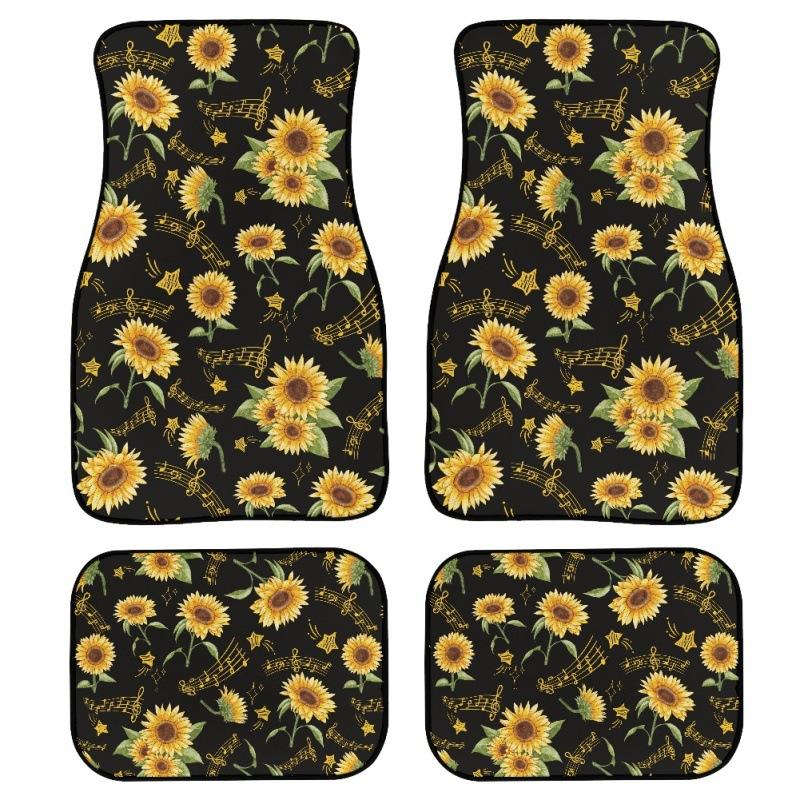 New Car Floor Mat Dustproof And Dirt-Resistant Four-Piece Floor Mat Sunflower