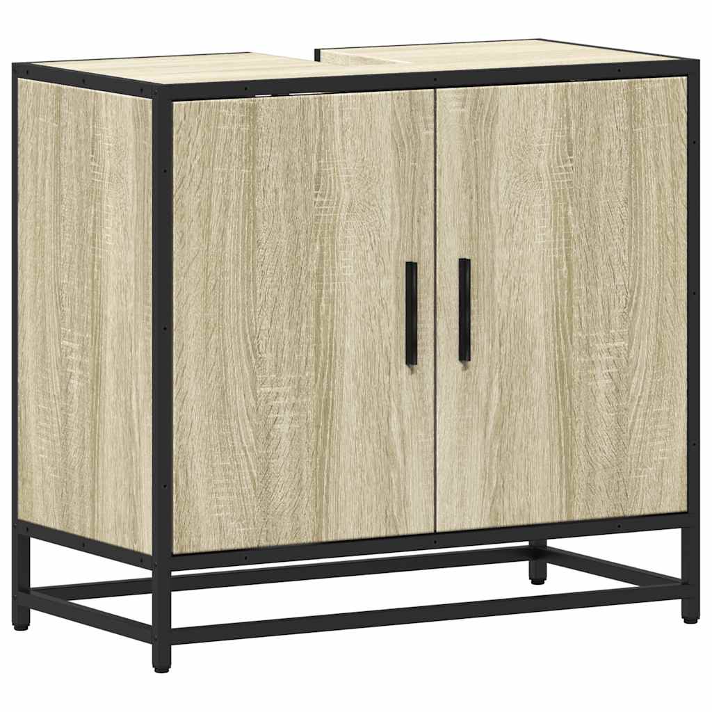 Bathroom Vanity Cabinet Sonoma Oak Finish 65 X 33 X 60 Cm Particleboard