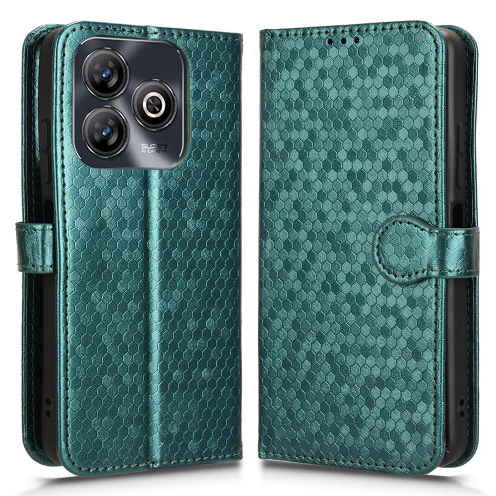 For ZTE Blade A75 4G Wallet Case Dot Pattern Imprint PU Leather Phone Cover
