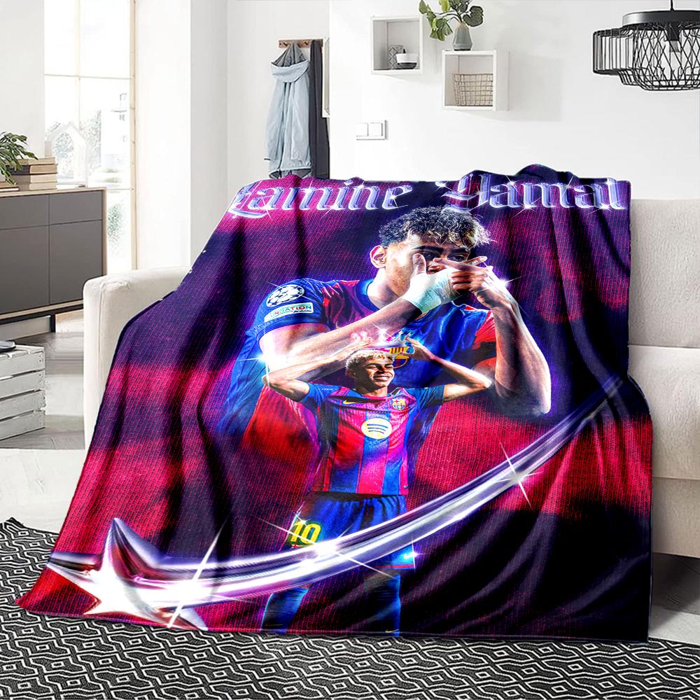 Yamal Fc Celebration Printed Flannel Breathable and Warm Blanket, a Stylish Home Gift, Suitable for Home, Office and Bedspread Use. 0710a11
