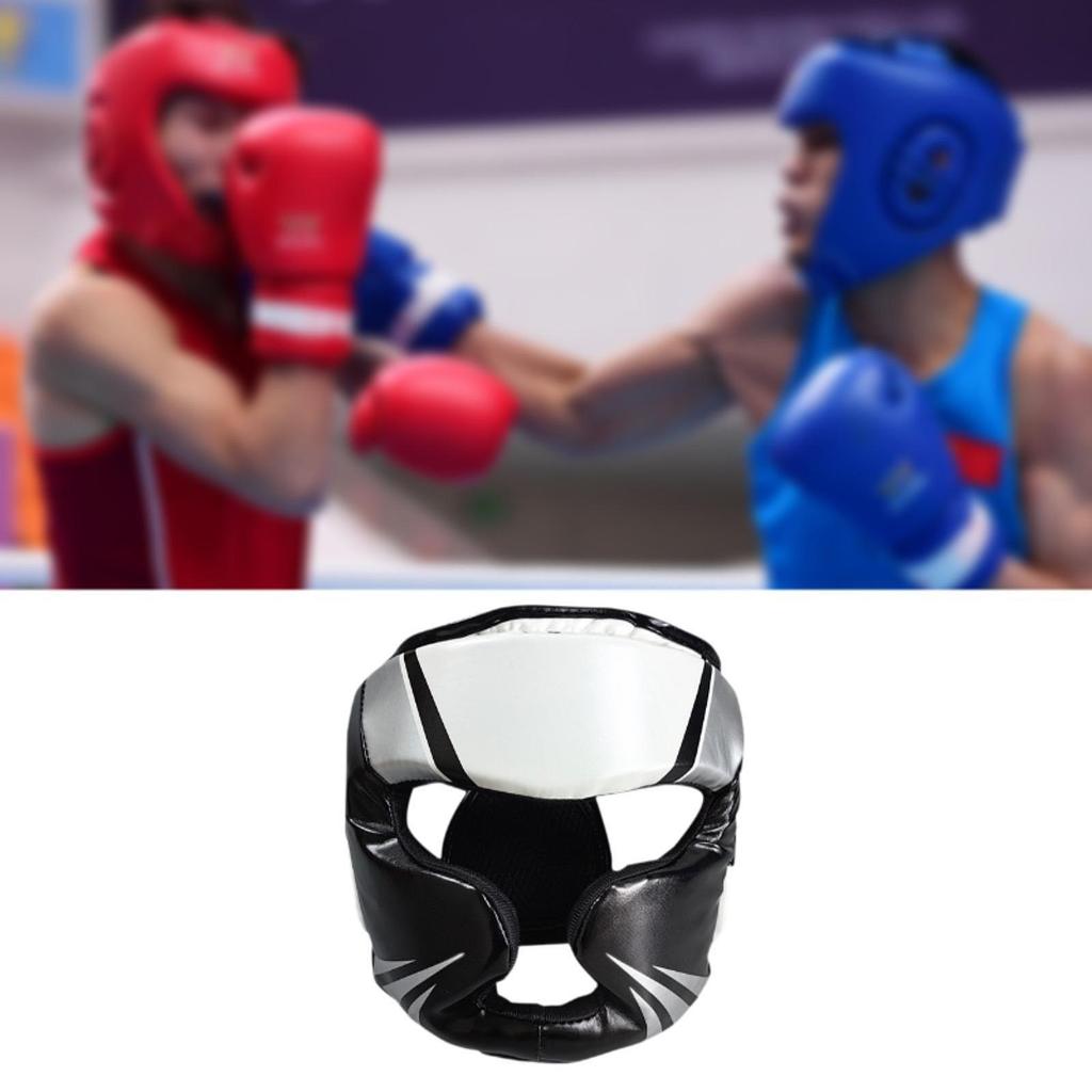 Boxing Headgear Adjustable Portable Face Cover for Martial Arts Sanda Karate M