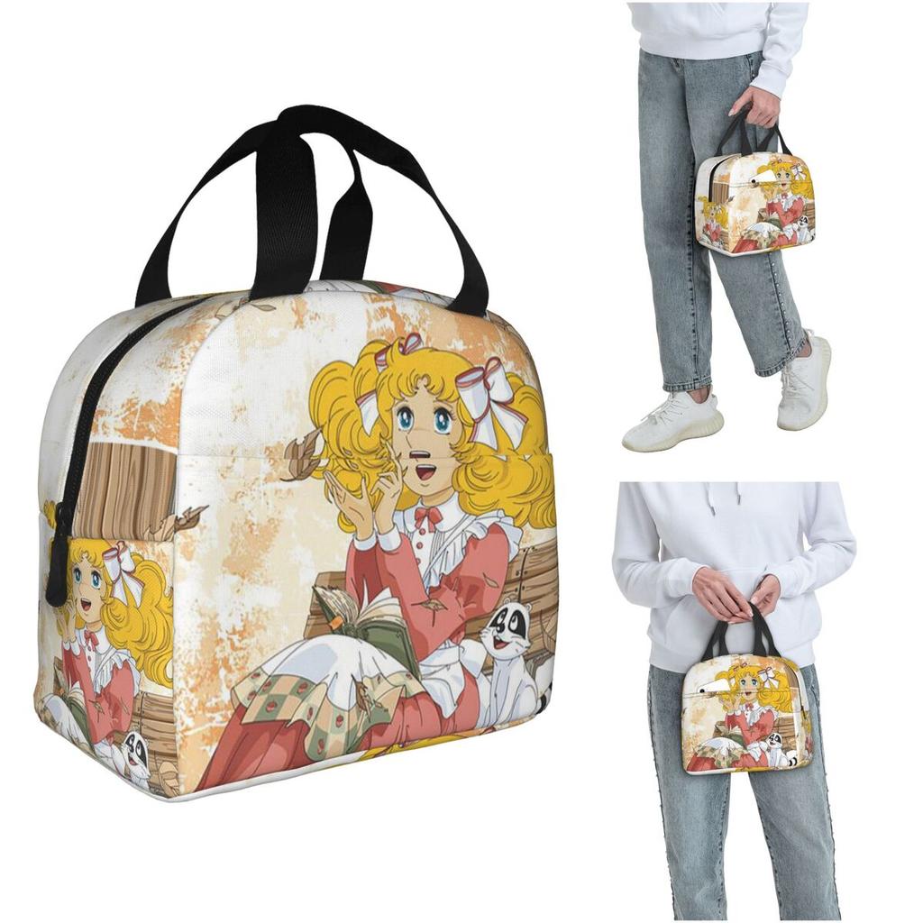Candy Candy Anime Insulated Lunch Bag for Women Kids Portable Food Boxes Thermal Lunch Box Tote