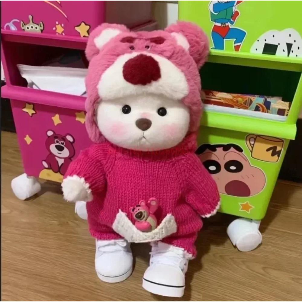 Haine Pentru Jucării de Pluș de 30cm Kawaii Ursuleț de Pluș Haine Pufos Urs Moale Alb Maro Confortabil Drăguț Ursuleț Cadou Copii