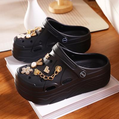 Cute Cartoon Drop Plastic Shoes Flower Hole Shoes Women Wear Non-Slip Bag Head Slippers Fashion Trend Casual Sandals