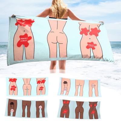 Kūrybinis vonios rankšluostis suaugusiems Funny Print Shower Body Wrap Minkšta paplūdimio rankšluosčių antklodė