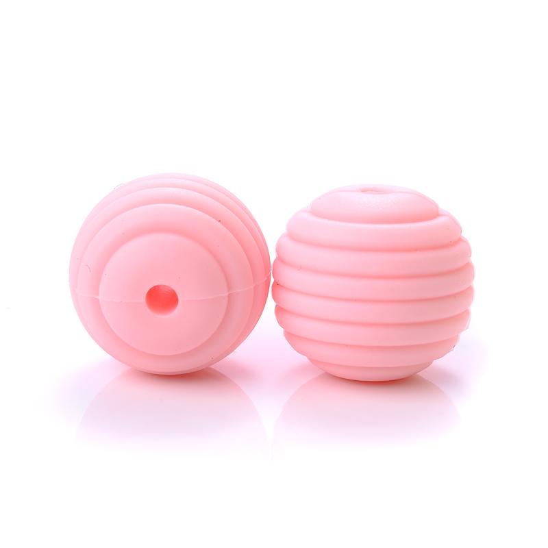 

15mm 10Pcs/Lot Silicone Beads Baby Teething Beehive Round Food Grade Beads for DIY Threaded Silicone Beads Baby Teethers светло-розовый