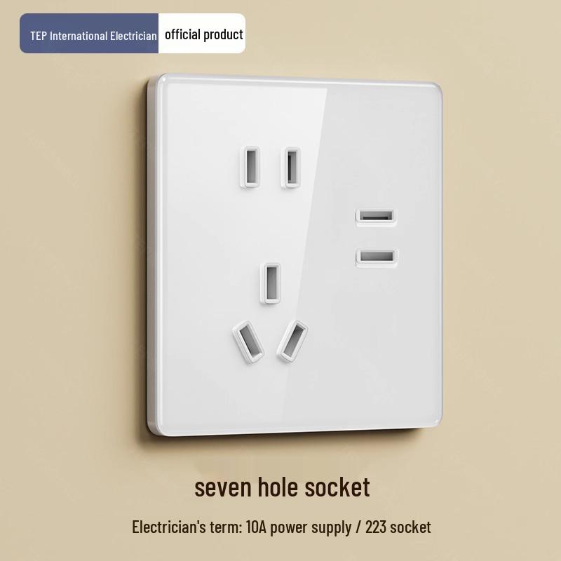 Smart White Glass 2-Gang Switch Panel, Single Fire, Voice-Controlled, Mijia APP Compatible.