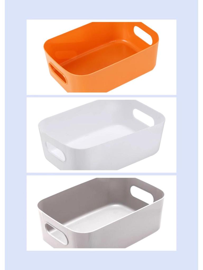Rectangular Plastic Storage Organizer: Desktop, Kitchen, Cosmetics, Snack, and Drawer Box